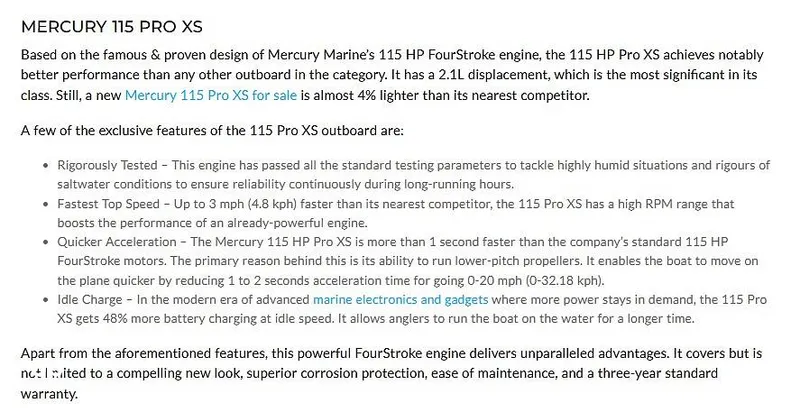 Slide: The Image of 2020 Mercury 115 Pro XS brochure - 15959665