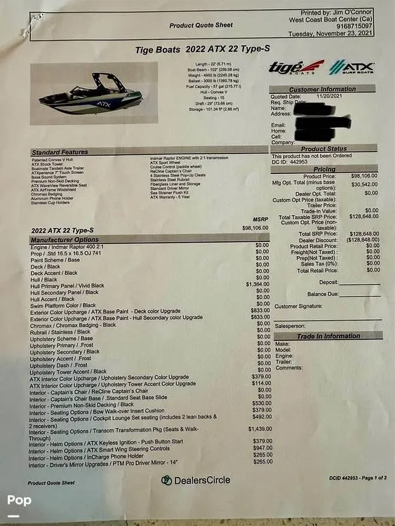 Slide: The Image of Tige ATX 22 Type-S 2022 - 16412819