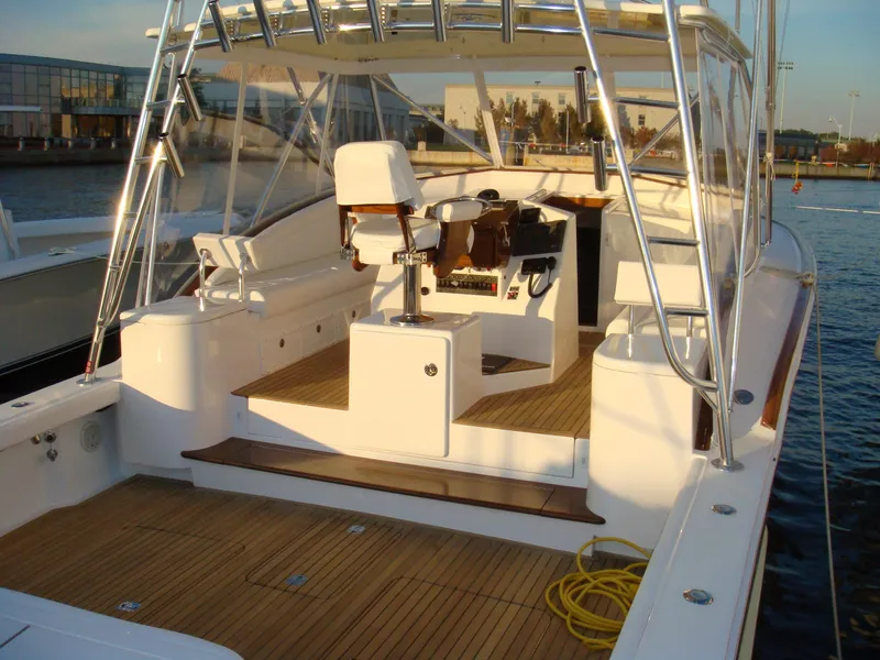 Slide: The Image of 2024 Jersey Cape Devil 36 Custom boat interior with helm and seating. - 13