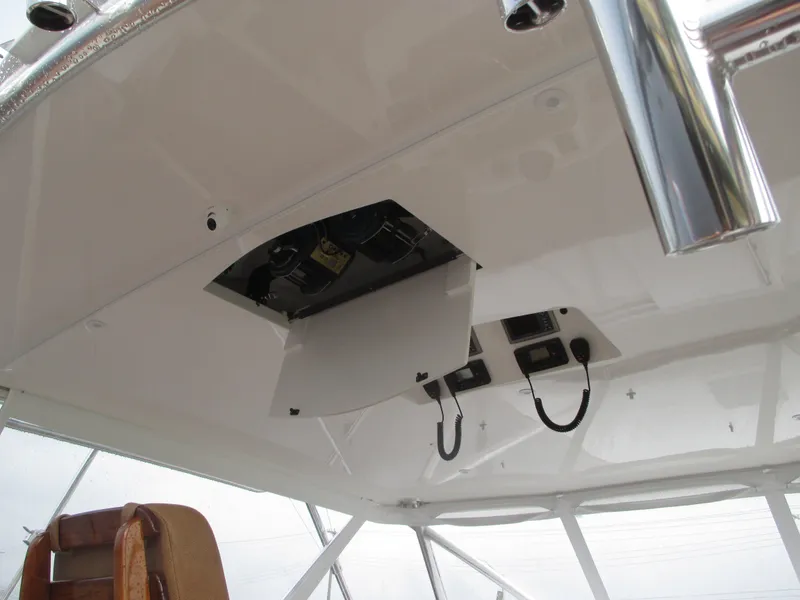 Slide: The Image of 2024 Jersey Cape Devil 36 Custom boat interior electronics panel. - 21
