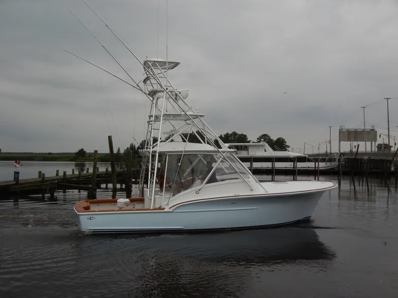Slide: The Image of 2024 Jersey Cape Devil 36 Custom boat in marina. - 6