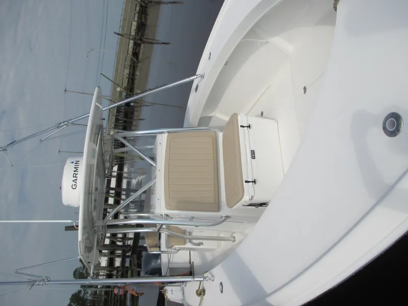 Slide: The Image of 2024 Jersey Cape 31 Little Devil boat with Garmin equipment docked. - 29
