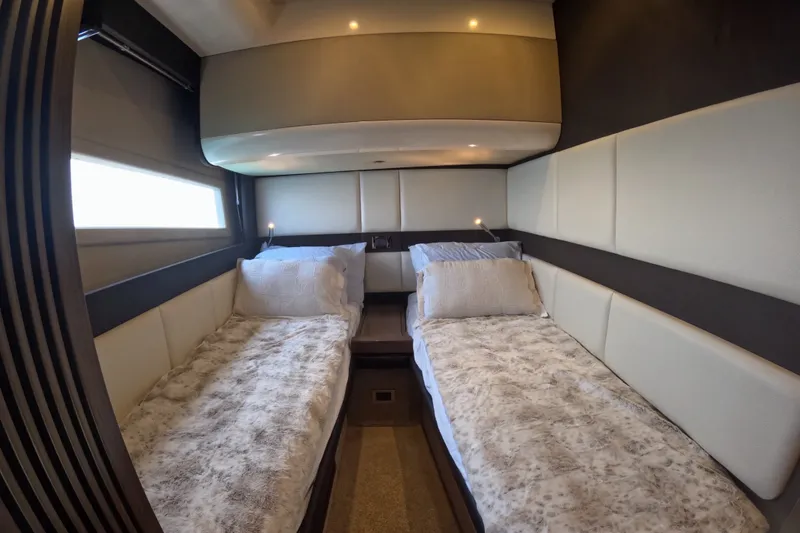 Slide: The Image of Luxurious twin cabin interior of 2016 Azimut 55S yacht with modern design. - 104