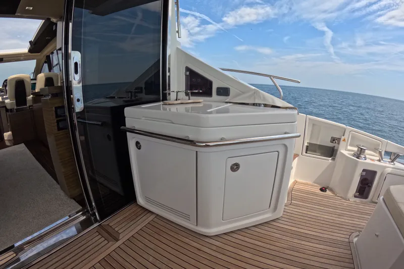 Slide: The Image of Luxury Azimut 55S yacht deck with sleek design and ocean view, 2016 model. - 15