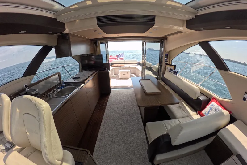 Slide: The Image of Luxurious interior of a 2016 Azimut 55S yacht with ocean view. - 70