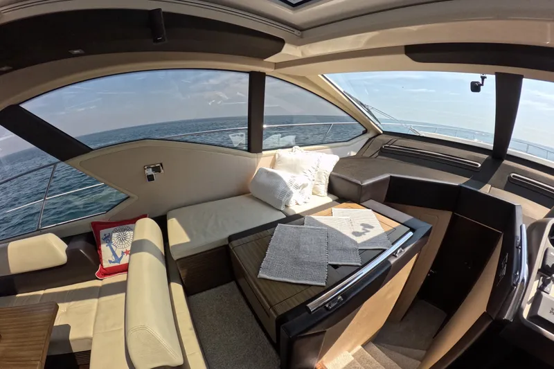 Slide: The Image of Luxurious interior of a 2016 Azimut 55S yacht with ocean view. - 71