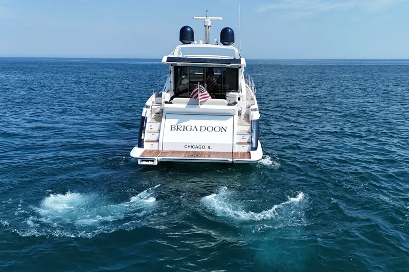 Slide: The Image of Azimut 55S yacht "Brigadoon" cruising on open water, rear view, 2016 model. - 7