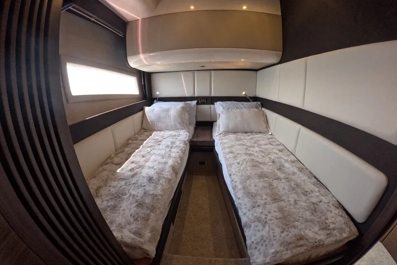 Slide: The Image of Luxurious twin cabin interior of 2016 Azimut 55S yacht with modern design. - 103