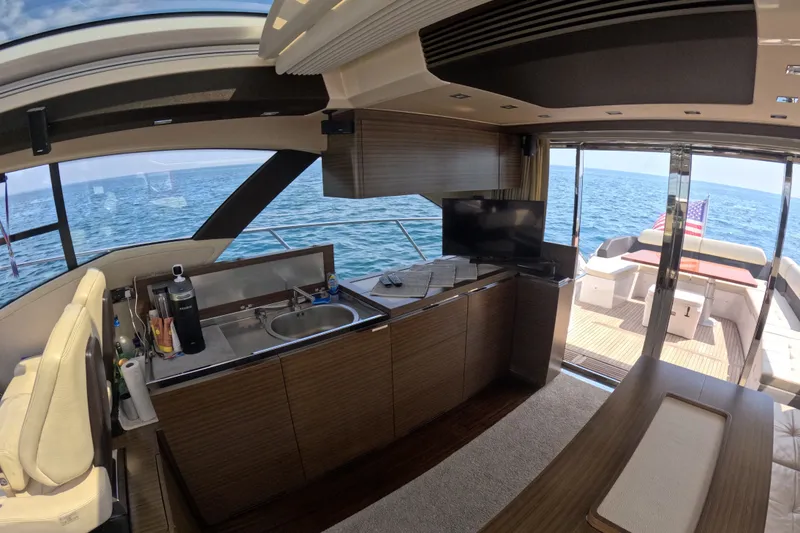 Slide: The Image of Luxurious interior of 2016 Azimut 55S yacht with ocean view and modern amenities. - 50