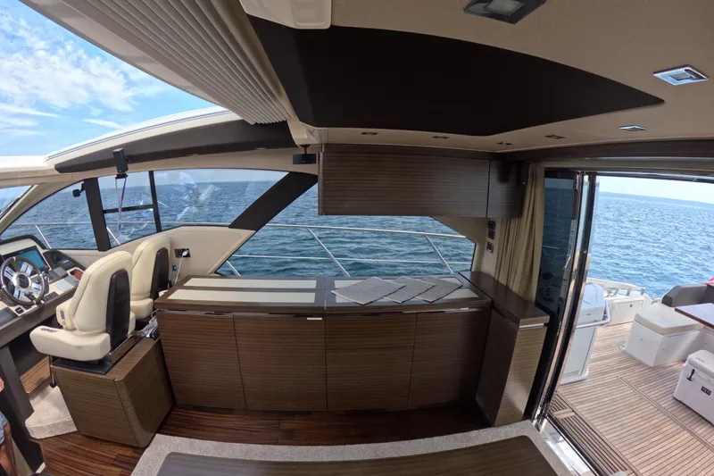 Slide: The Image of Luxurious interior of 2016 Azimut 55S yacht with ocean view and modern design. - 45