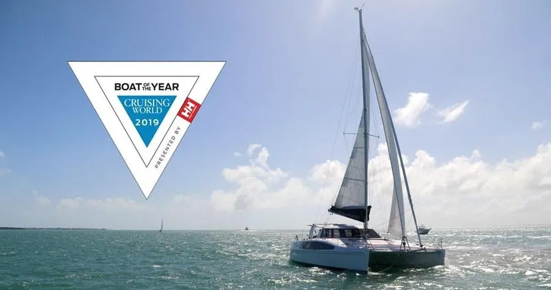 Slide: The Image of 2024 Seawind 1260 Owners Version sailing, awarded 2019 Boat of the Year by Cruising World. - 5