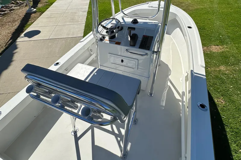 Slide: The Image of 2024 Parker 1801 Center Console boat on grass near sidewalk. - 3