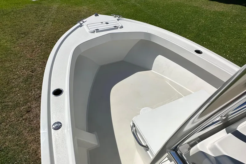 Slide: The Image of 2024 Parker 1801 Center Console boat interior, white deck and seating. - 4