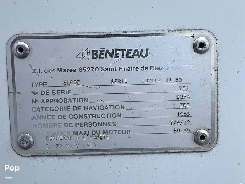 Slide: The Image of Beneteau 13.5 Idylle 1986 - 16498466