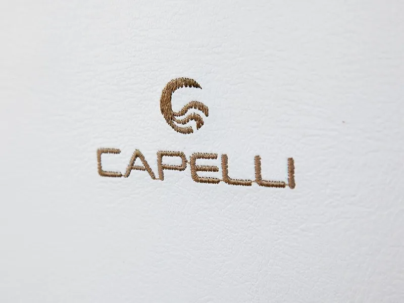 Slide: The Image of Capelli 460 2014 logo on white background, featuring elegant brown embroidery. - 2