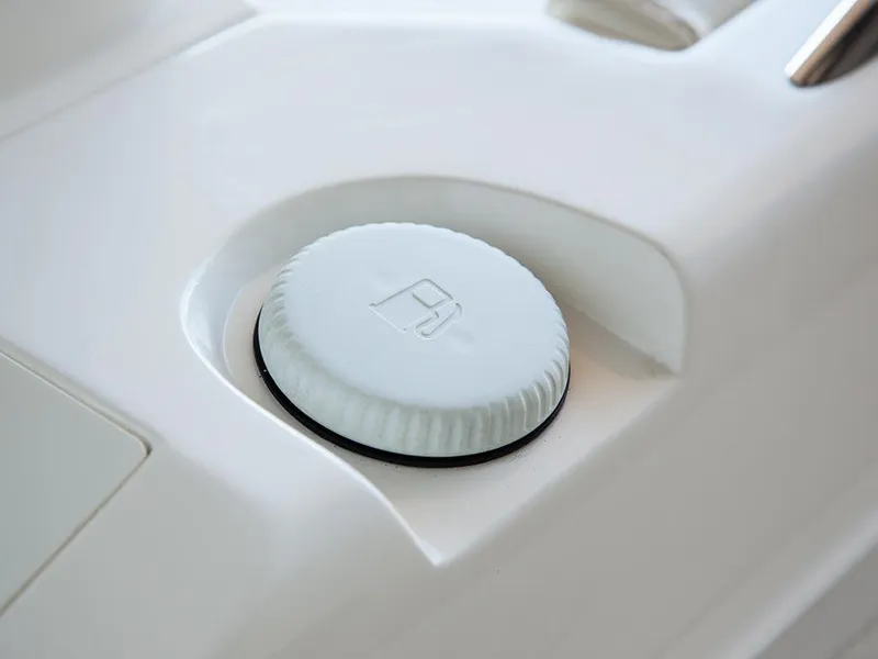 Slide: The Image of Fuel cap on a 2014 Capelli 460 boat, close-up view. - 6