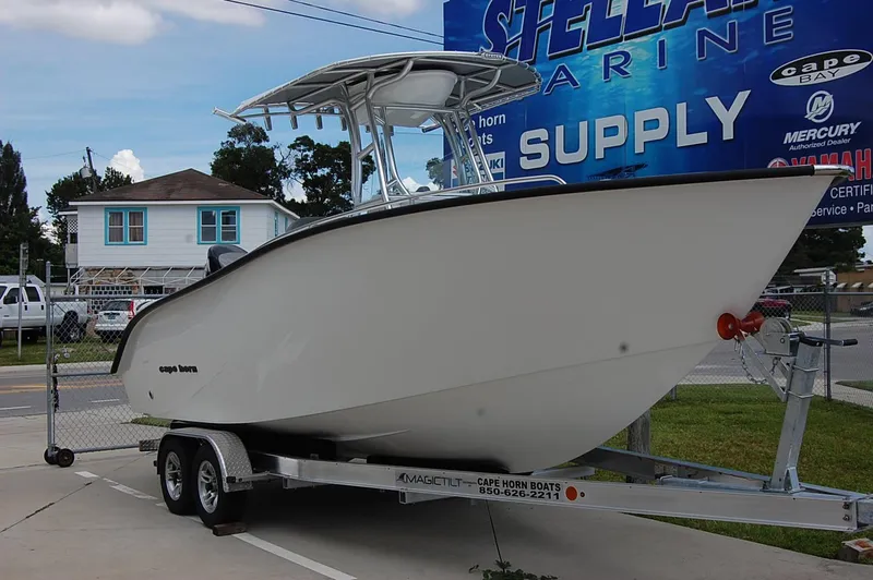 The Image of 2025 Cape Horn 22 OS boat on trailer at dealership. - 0