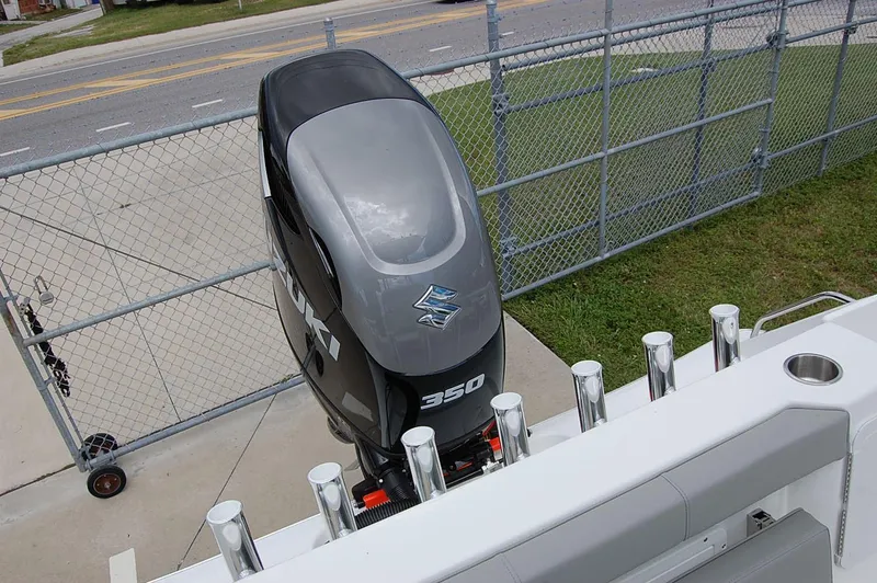 Slide: The Image of Cape Horn 22 OS 2025 boat with Suzuki 350 outboard motor. - 2