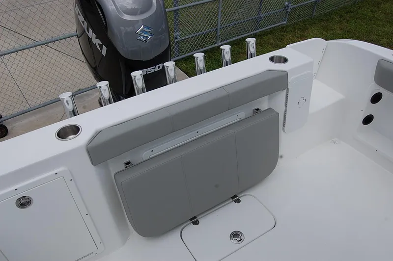 Slide: The Image of 2025 Cape Horn 22 OS boat with Suzuki 250 engine and foldable rear seat. - 7