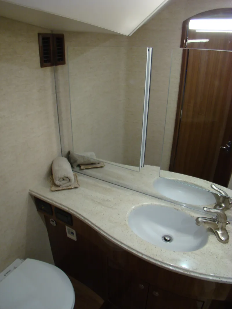 Slide: The Image of Bathroom interior of 2024 Jersey Cape Devil 45-Express Custom yacht. - 17
