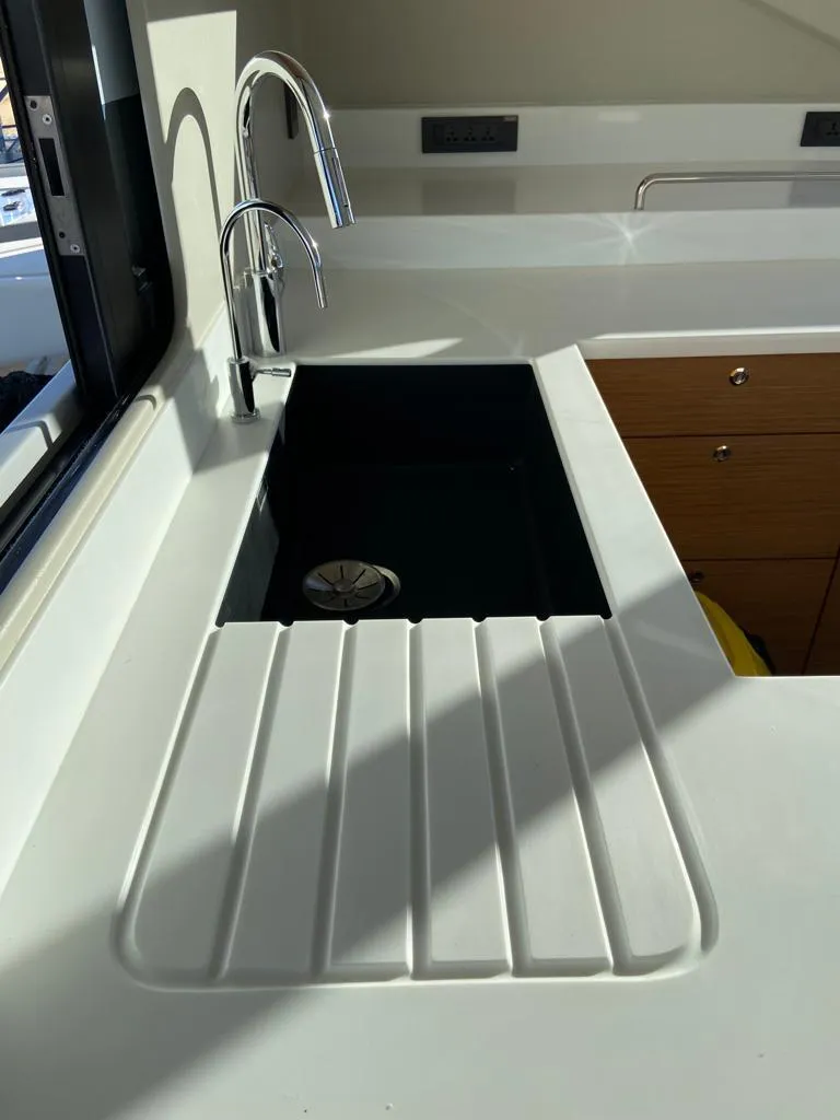 Slide: The Image of Modern kitchen sink in Vision 444 yacht, 2025 model. - 46
