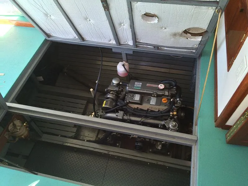 Slide: The Image of Engine compartment of 1934 Classic Cruiser Hemingway's Pilar Replica, showcasing vintage marine machinery. - 6