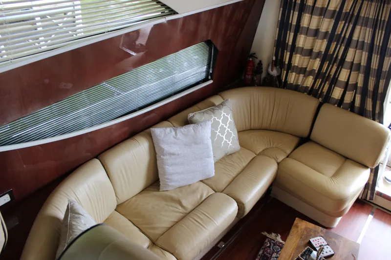Slide: The Image of Luxurious leather seating in the 2006 Fairline Phantom yacht interior. - 47