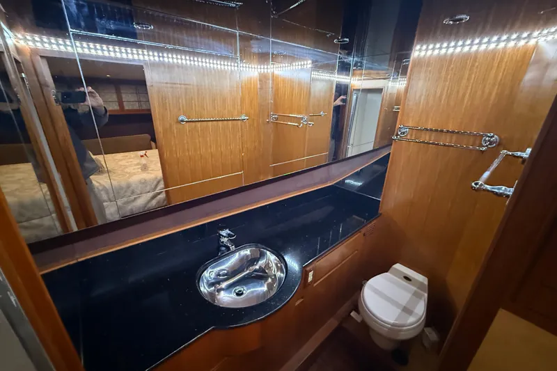 Slide: The Image of Stacked washer and dryer in 1998 Ocean Alexander Pilothouse Model 584 yacht. - 47