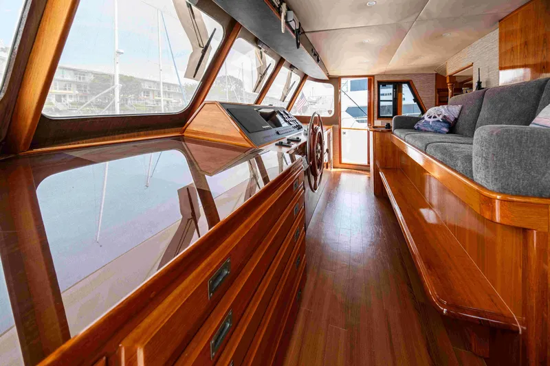 Slide: The Image of Interior of 1972 DITTMAR & DONALDSON motoryacht with polished wood and plush seating. - 4