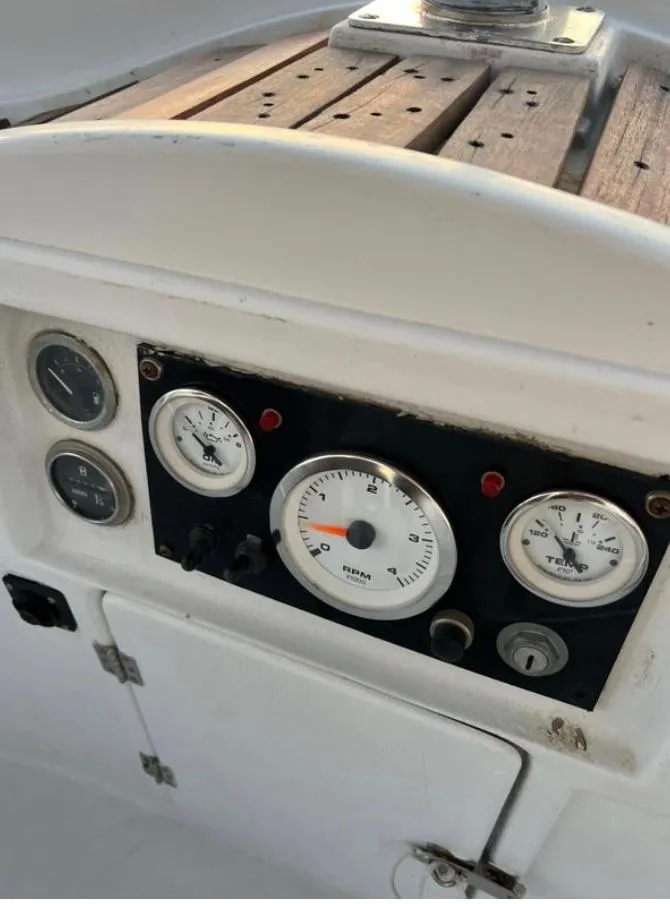 Slide: The Image of Control panel of a 1985 Gib'Sea 126 sailboat with gauges and dials. - 30