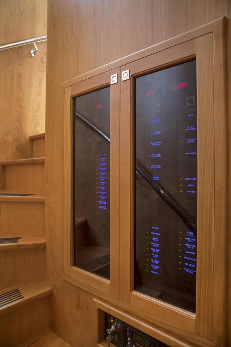 Slide: The Image of Electrical control panel on the 2025 Krogen 50 Open yacht. - 5