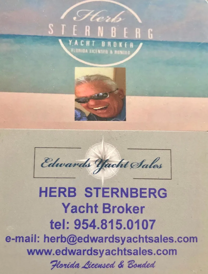 Slide: The Image of Business card for Herb Sternberg, yacht broker at Edwards Yacht Sales. - 50