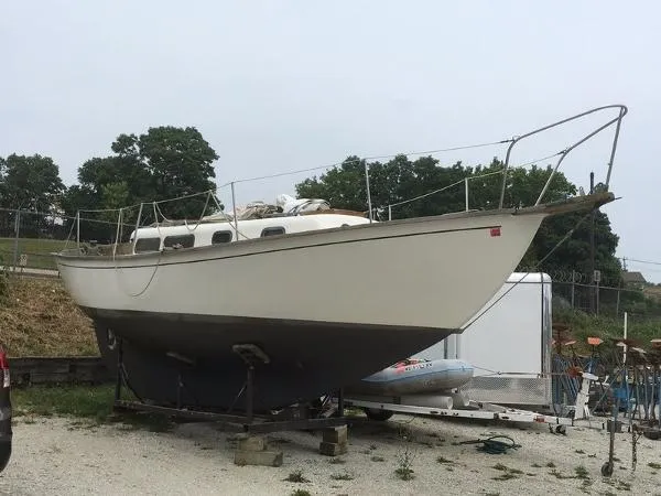 The Image of 1965 Allied Marine Sea Wind 30 sailboat on dry dock. - 0