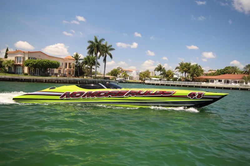 The Image of 2025 MTI Marine Technology Inc 48 Pleasure boat cruising on a sunny day. - 1