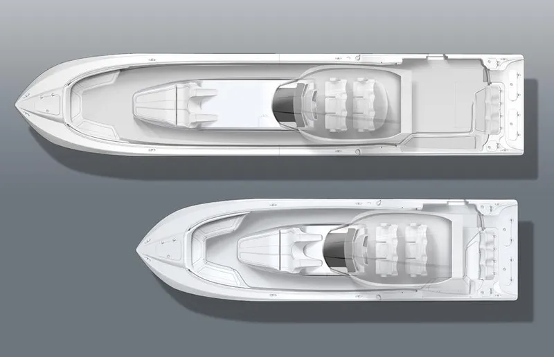 Slide: The Image of Top view of 2025 MTI V Marine Technology Inc V 57 boat layout. - 10