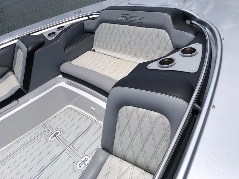 Slide: The Image of Luxurious seating area of the 2025 MTI V Marine Technology Inc V 57 boat. - 20