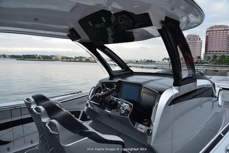 Slide: The Image of 2025 MTI V Marine Technology Inc V 42 boat interior with advanced navigation system. - 19