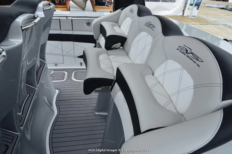 Slide: The Image of Luxury seating in the 2025 MTI V Marine Technology Inc V 42 boat. - 22