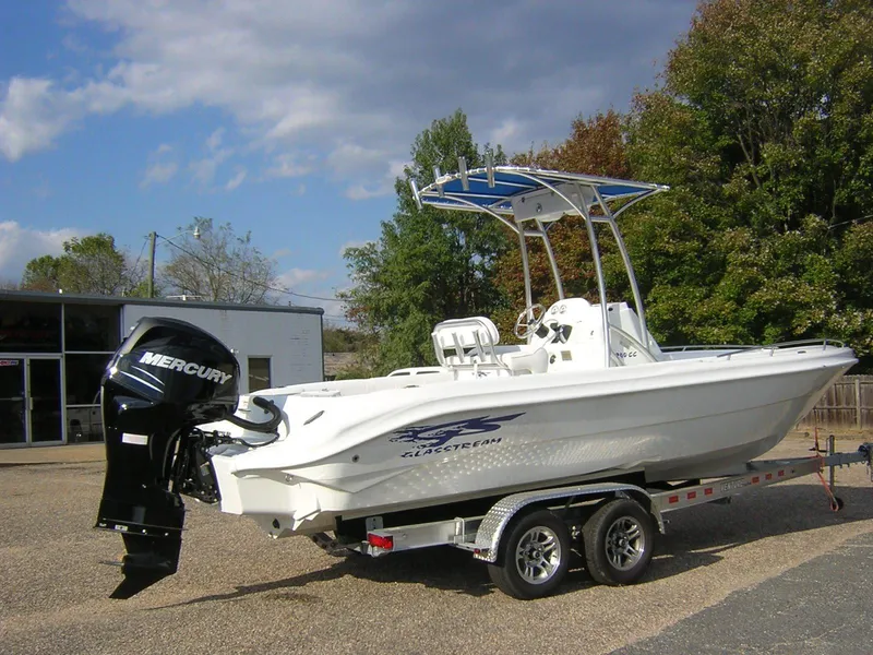 Slide: The Image of 2017 Glasstream 240 boat on trailer with Mercury engine. - 4