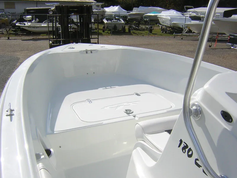 Slide: The Image of Interior view of a 2017 Glasstream 180 CC boat at the dock. - 6