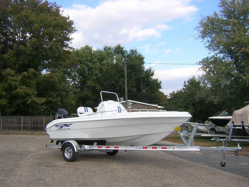 Slide: The Image of 2017 Glasstream 192 CC boat parked on trailer outdoors. - 3