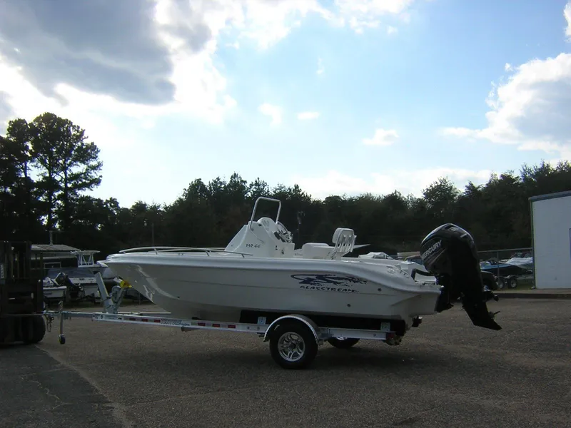 Slide: The Image of 2017 Glasstream 192 CC boat on trailer outdoors. - 6