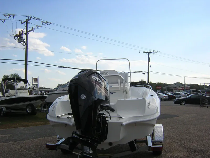 Slide: The Image of 2017 Glasstream 192 CC boat with outboard motor on trailer. - 8