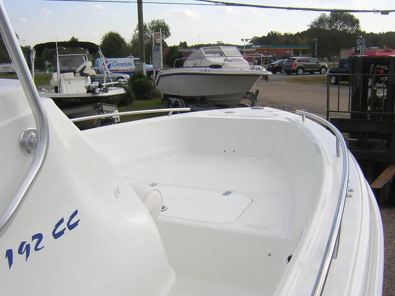 Slide: The Image of 2017 Glasstream 192 CC boat in a parking lot. - 9