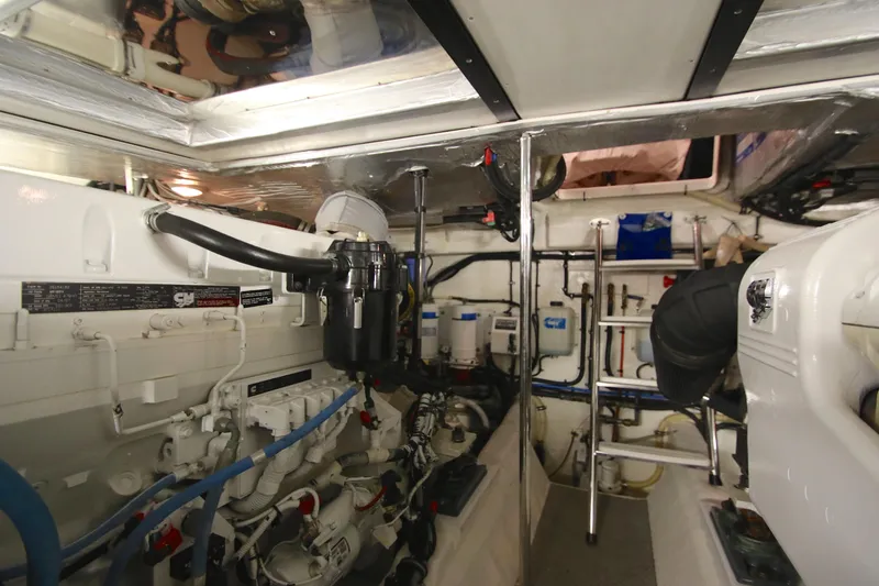 Slide: The Image of Engine room of 2008 Riviera 47 Open Flybridge Series II. - 46