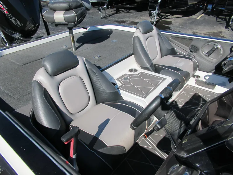 Slide: The Image of 2017 Ranger Z521C DC RANGER CUP PKG. boat interior with dual seats and steering console. - 3