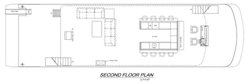 Slide: The Image of Second floor plan of 2011 Bravada Knot A Problem #3 & 9 houseboat. - 1