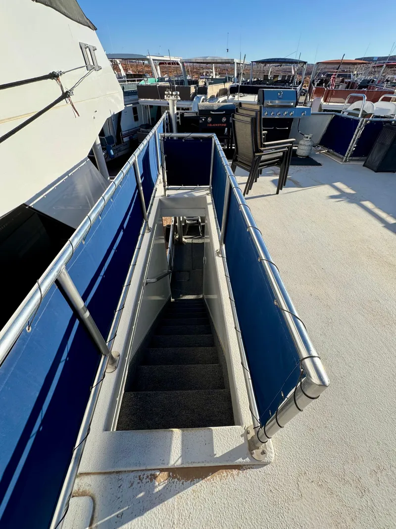 Slide: The Image of Stairway on 2013 Bravada Bella Luna Share #8 houseboat deck, leading below. - 28