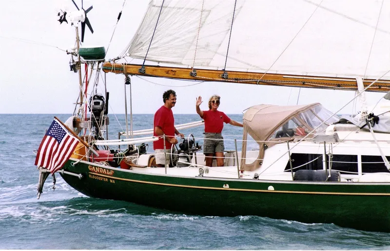 Slide: The Image of Sailing yacht "Gandalf" on the ocean, featuring a 1960 Frans Maas-LeFevre One Off Custom 47. - 40
