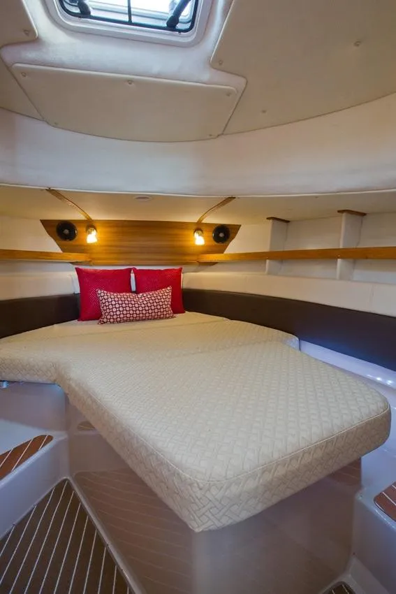 Slide: The Image of Luxurious cabin interior of 2024 Ranger Tugs R-31 Sedan Luxury Edition. - 22